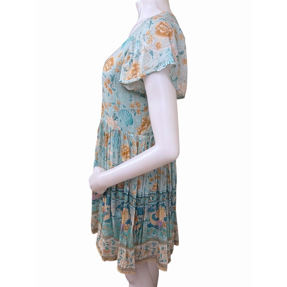 Spell & The Gypsy Collective Seashell Mini Dress in Seafoam Size XS - Picture 2 of 9